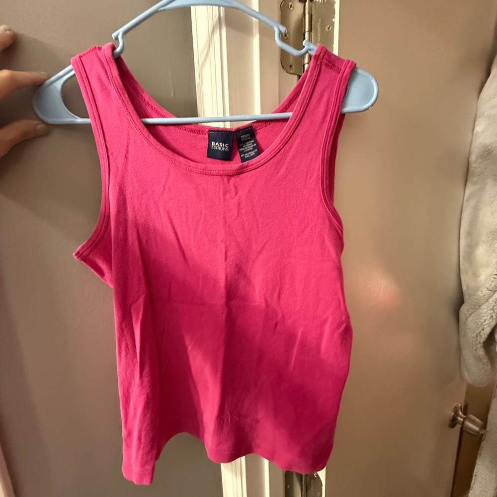 Basic Editions Bright Pink Women's Tank Top - Picture 1 of 3